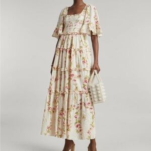 Needle & Thread Waltzing Blooms Smocked Ankle Gown